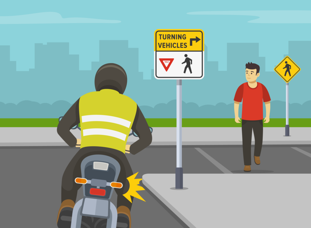 摩托車與行人交叉路口