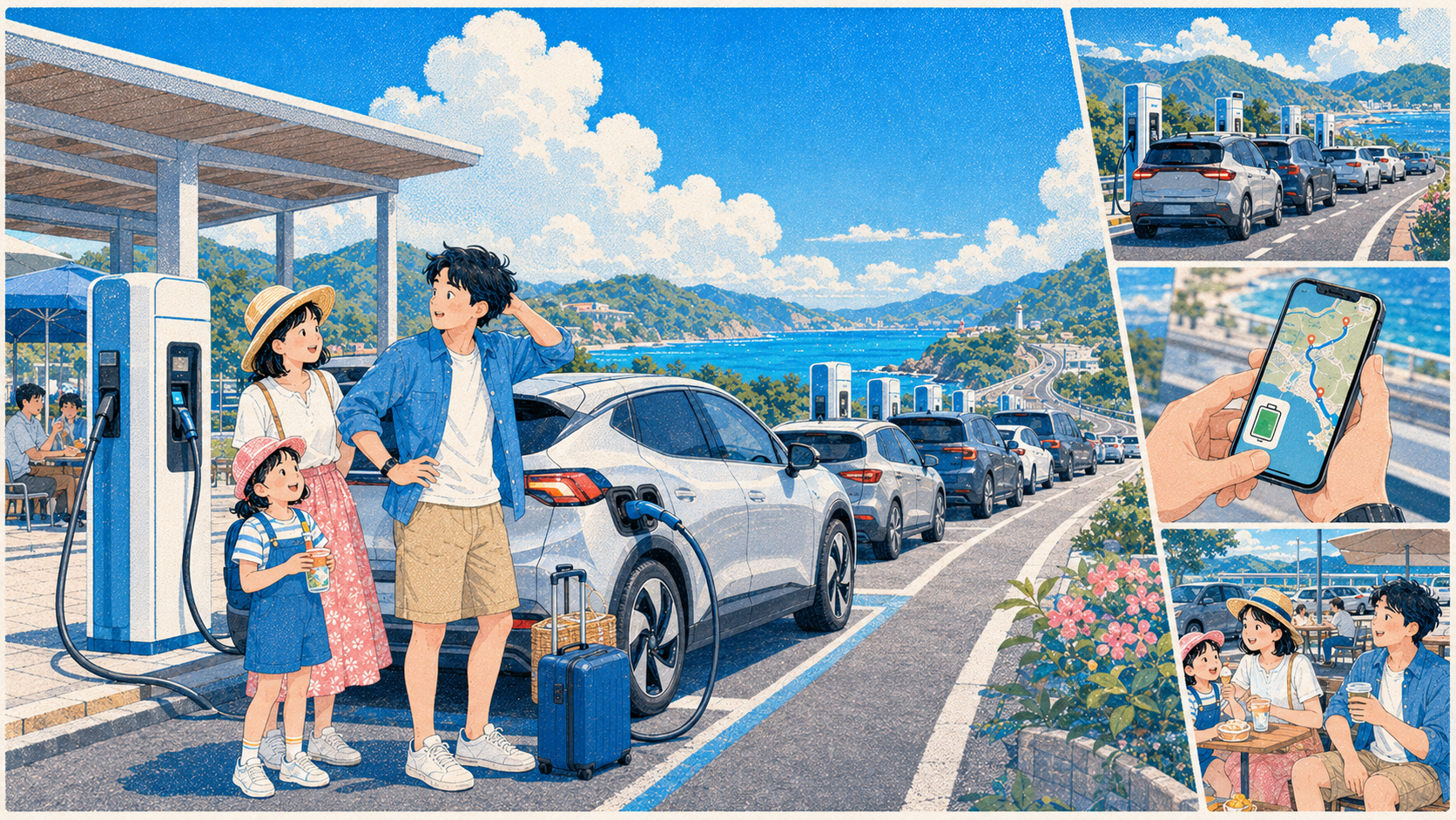 充電5分鐘，排隊50分鐘